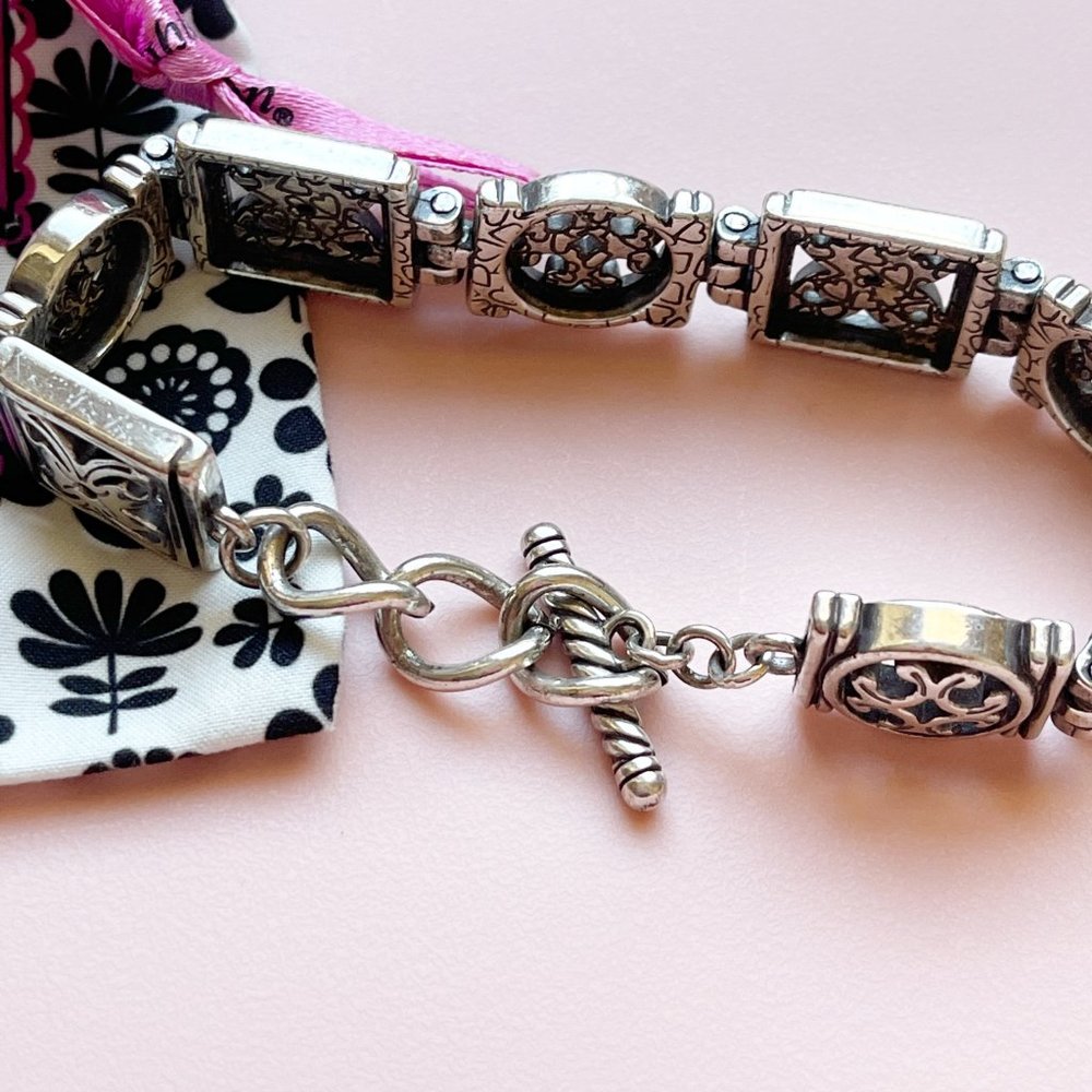 Brighton Silver Toggle Closure Wide Bracelet With… - image 8